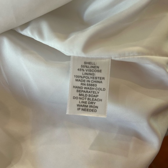 Linen blend Off White Scalloped Blazer Small - Picture 5 of 5